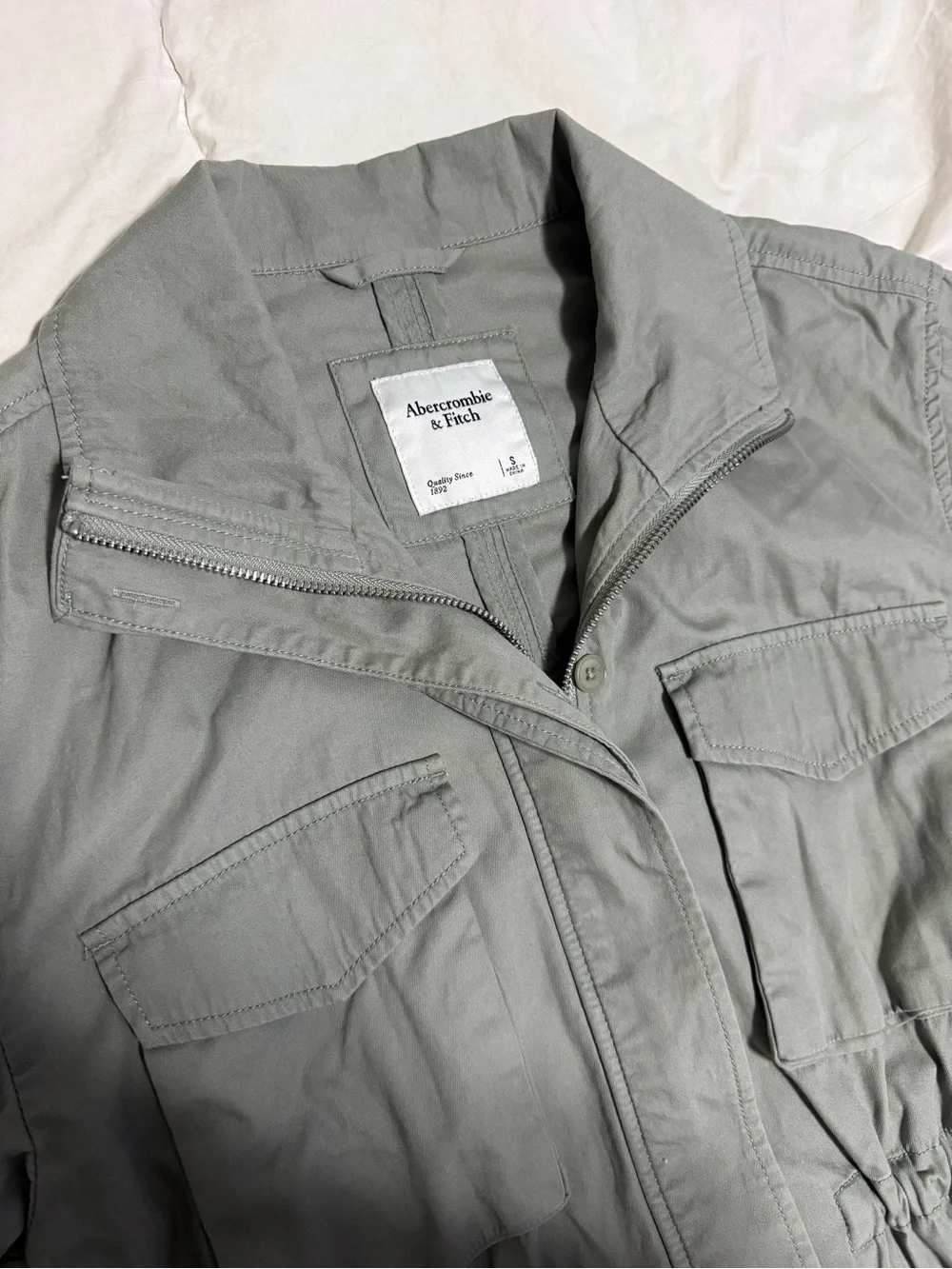 Abercrombie & Fitch Women's Sage Gray Utility Jacket